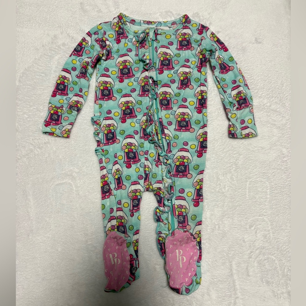 Posh Peanut Poshalicious Gum Ball Footie Zippy 3-6 Months Bamboo